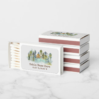 Rustic Cabin Custom Coordinates Pinery Mountain Matchboxes