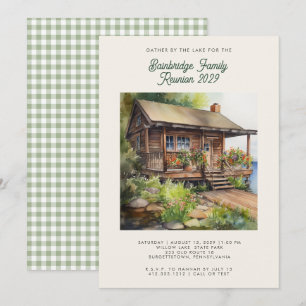 Rustic Cabin Lake Family Reunion  Invitation