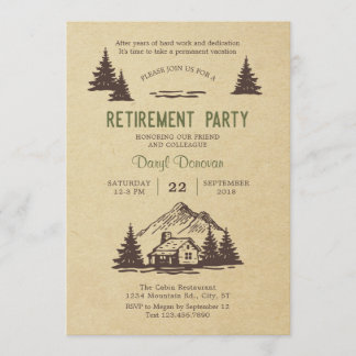 Rustic Cabin Retirement Party Invitation