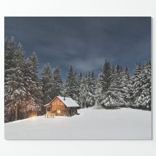 Rustic Cabin Snow Winter Wrapping Paper