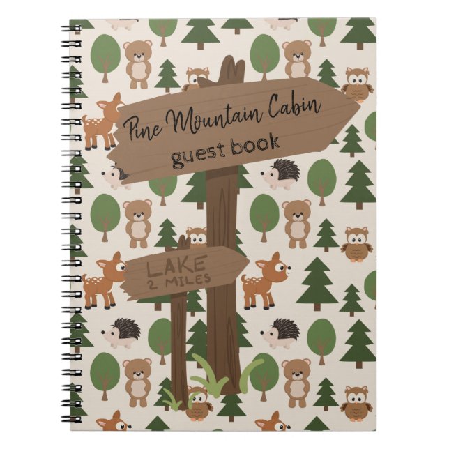 Rustic Cabin Vacation Home Guest Book Sign In (Front)