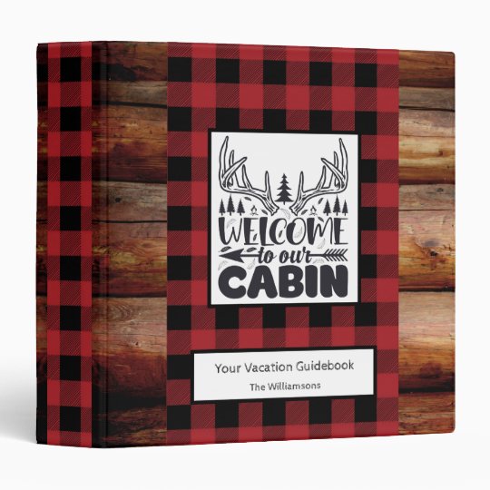 Rustic Cabin Vacation Rental Welcome Guest Book 3 Ring Binder