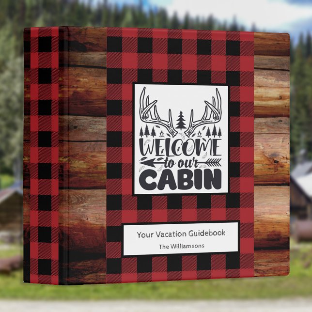 Rustic Cabin Vacation Rental Welcome Guest Book 3 Ring Binder (Creator Uploaded)