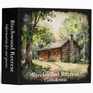 Rustic Cabin Vignette Vacation Rental 3 Ring Binder
