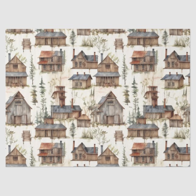Rustic Cabins  Tissue Paper (Front)
