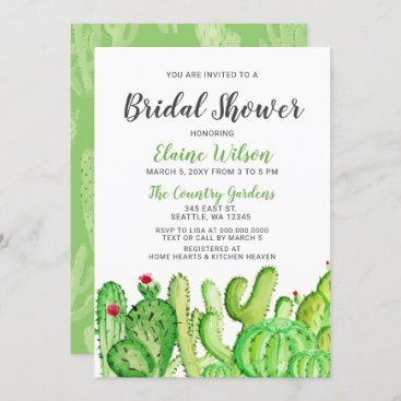 Rustic Cacti Wedding Bridal Shower Invitation