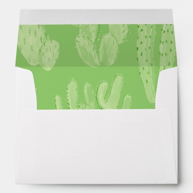 Rustic Cacti Wedding Envelope (Back (Bottom))