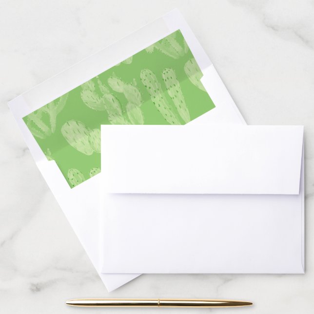 Rustic Cacti Wedding Envelope Liner (Desk)