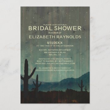 Rustic Cactus Bridal Shower Invitations by topinvitations at Zazzle