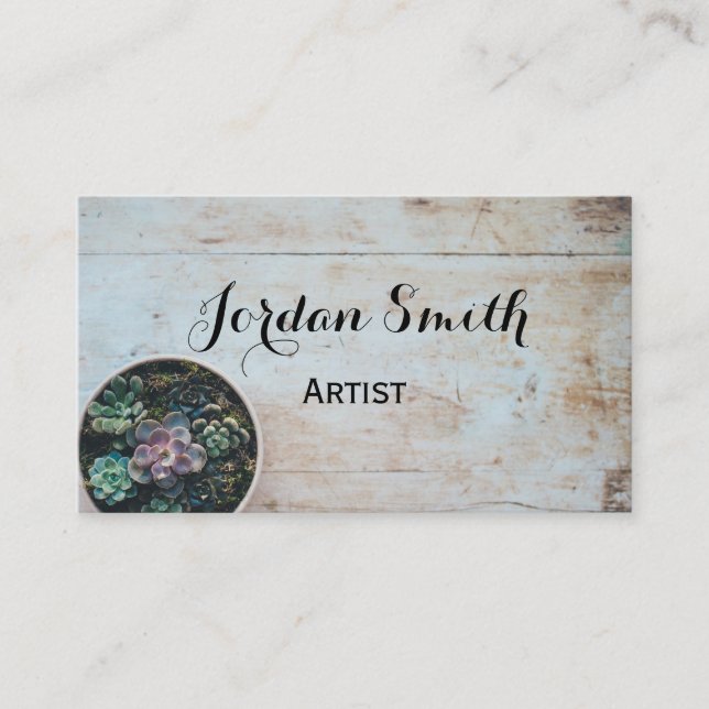 rustic cactus business card (Front)