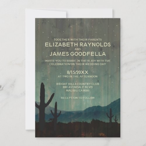 Rustic Cactus Wedding Invitations