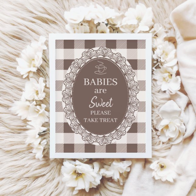 Rustic Cafe Bebe Babies Are Sweet Baby Shower Poster (Creator Uploaded)