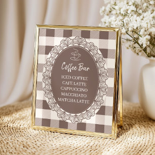 Rustic Cafe Bebe Coffee Bar Baby Shower Poster