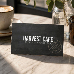 Rustic Cafe Coffee Shop Chalkboard Business Card
