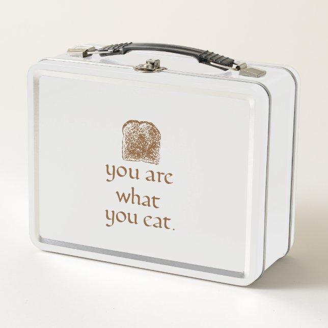 Rustic Calligraphy Bread Metal Lunchbox (Front)