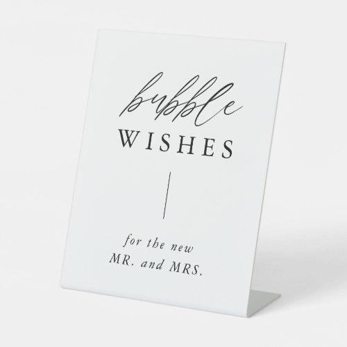 Rustic Calligraphy Bubble Wishes Send Off Pedestal Sign