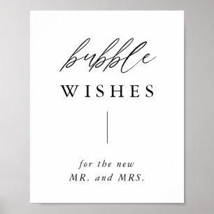 Rustic Calligraphy Bubble Wishes Send Off Sign
