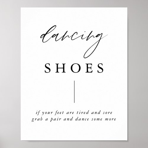 Rustic Calligraphy Elegant Wedding Dancing Shoes Poster