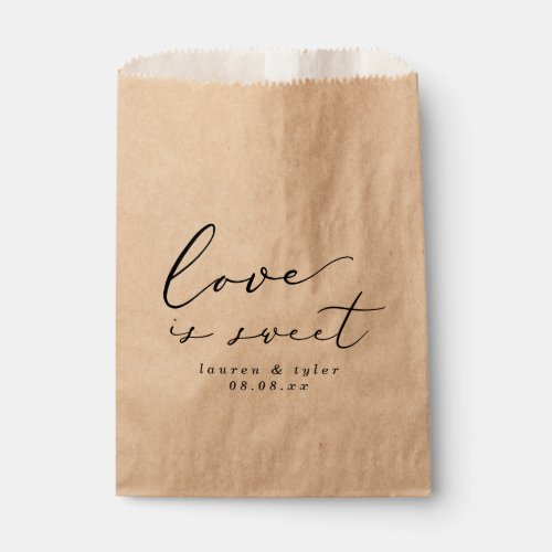 Rustic Calligraphy Love is Sweet Wedding Favor Bag