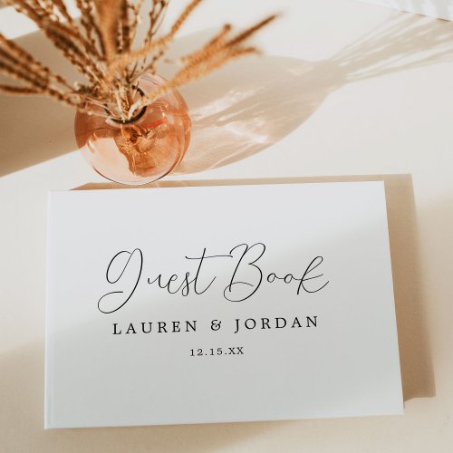 Rustic Calligraphy Photo Wedding Guest Book