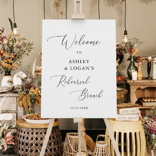 Rustic Calligraphy Rehearsal Brunch Welcome Poster