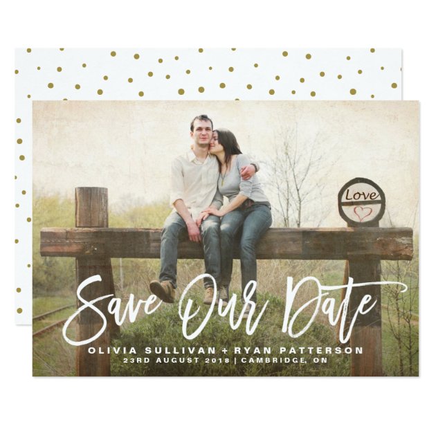 Rustic Calligraphy | Save Our Date Announcement