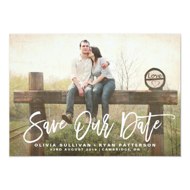 Rustic Calligraphy | Save Our Date Announcement
