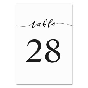 Rustic Calligraphy Table Number Editable Color