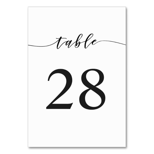 Rustic Calligraphy Table Number | Editable Color (Front)