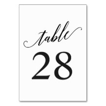 Rustic Calligraphy Table Number | Editable Color