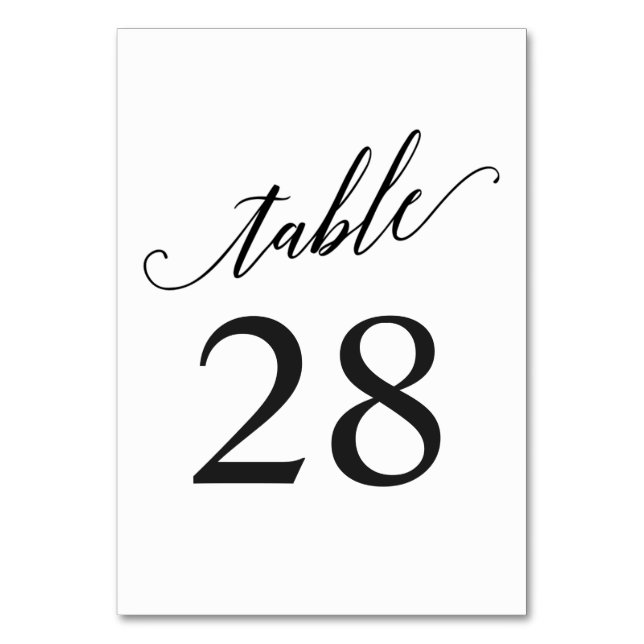 Rustic Calligraphy Table Number | Editable Color (Front)