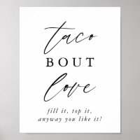 Rustic Calligraphy Taco Bout Love Taco Bar Sign