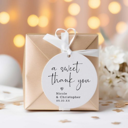 Rustic Calligraphy Thank You Wedding Favor Tags