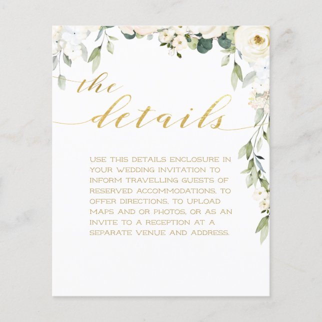Rustic Calligraphy Wedding Details Enclosure Card (Front)