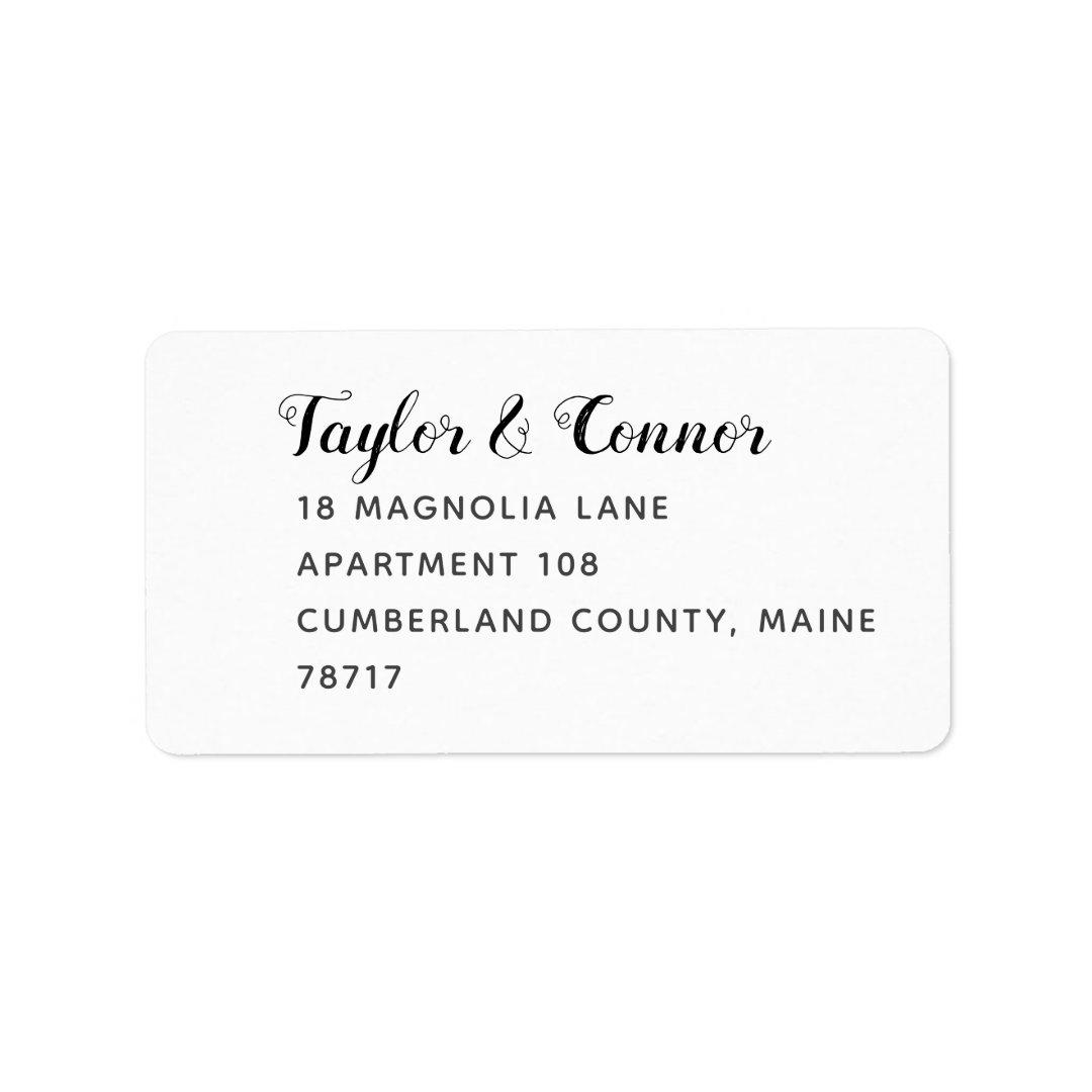 Rustic Calligraphy Wedding Mailing Label Zazzle
