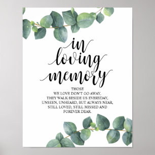 Rustic Calligraphy Wedding Memorial Table Sign