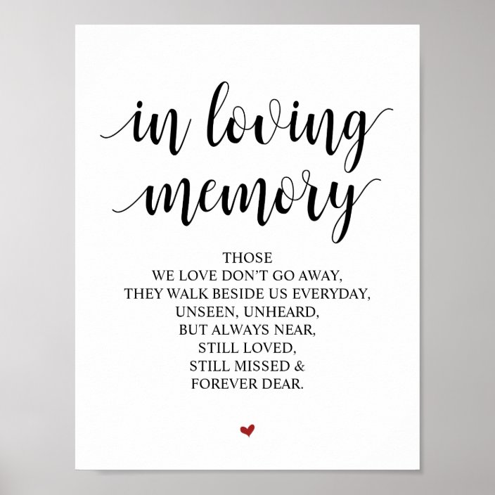 Rustic Calligraphy Wedding Memorial Table Sign | Zazzle.com