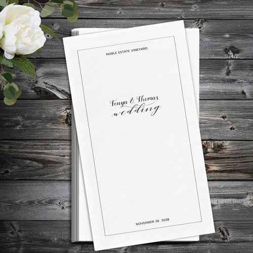 Rustic Calligraphy Wedding  Paper Guest Towels