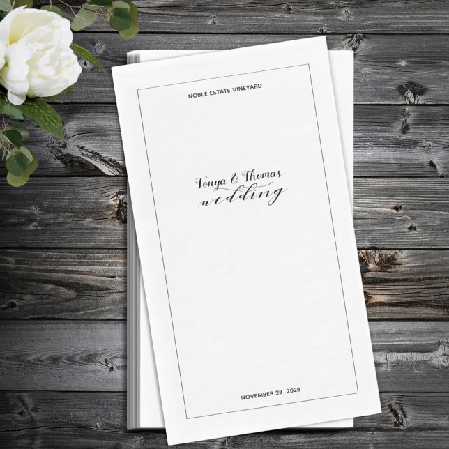 Rustic Calligraphy Wedding  Paper Guest Towels (Creator Uploaded)