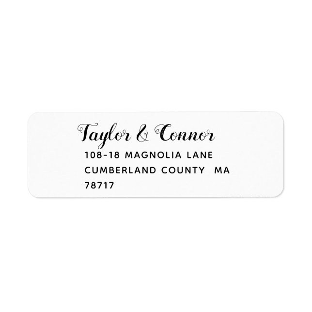 Rustic Calligraphy Wedding Return Address Label (Front)