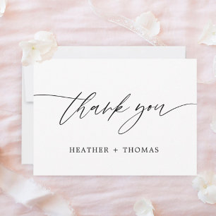 Rustic Calligraphy Wedding Thank You Card
