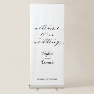 Rustic Calligraphy Wedding Welcome Retractable Banner