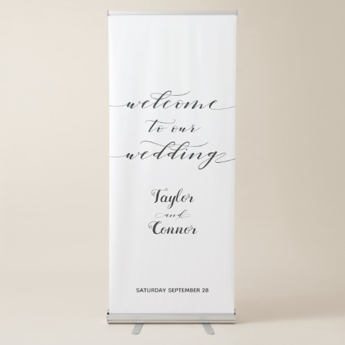Rustic Calligraphy Wedding Welcome Retractable Banner