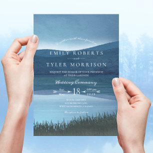 Rustic Calming Lakeside Wedding Invitation