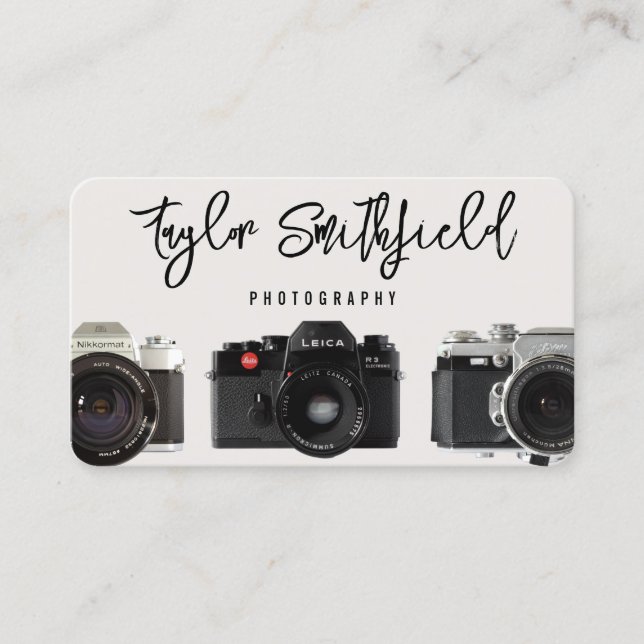 Rustic Cameras Photography Business Card (Front)