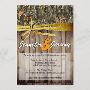 Rustic Camo and Twine Wedding Invitation