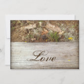 Rustic Camo and Wood Country Wedding Invitations (Back)