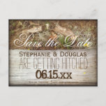 Rustic Camo and Wood Save the Date Postcards