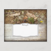 Rustic Camo and Wood Save the Date Postcards (Back)