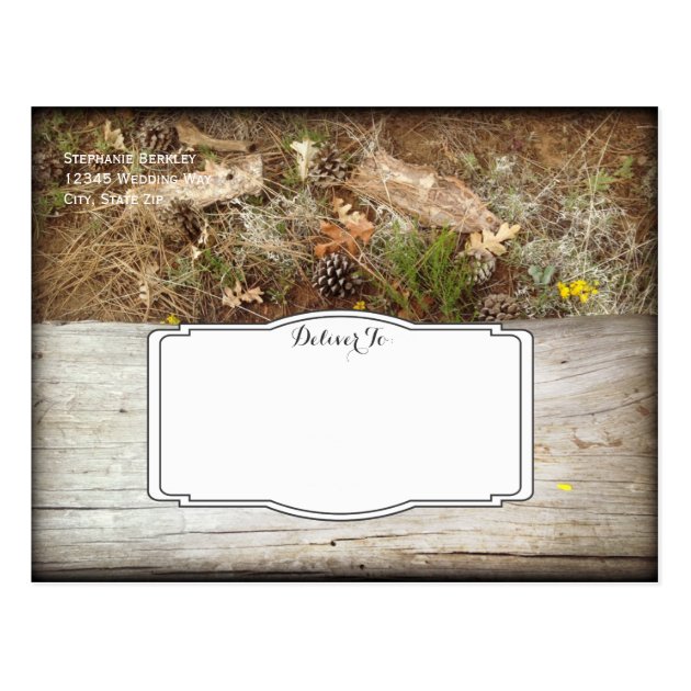 Rustic Camo And Wood Save The Date Postcards
